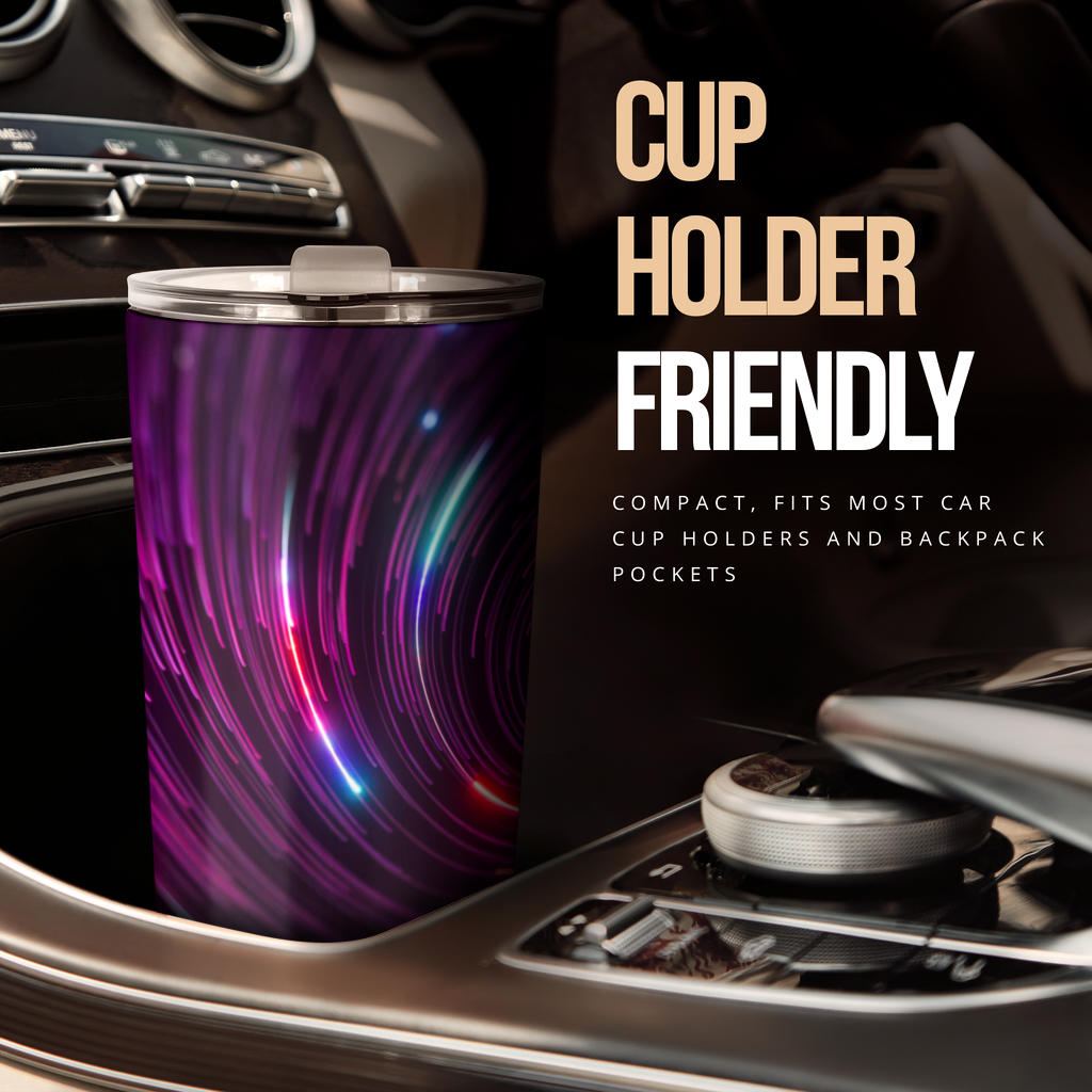 Vortex Twist Swirl Purple Neon Print Tumbler