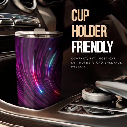 Vortex Twist Swirl Purple Neon Print Tumbler