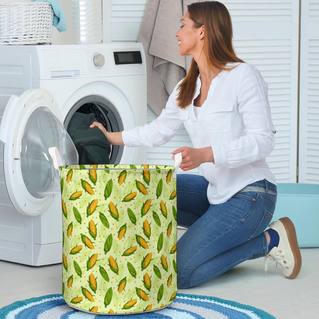 Agricultural Fresh Corn cob Print Pattern Laundry Basket