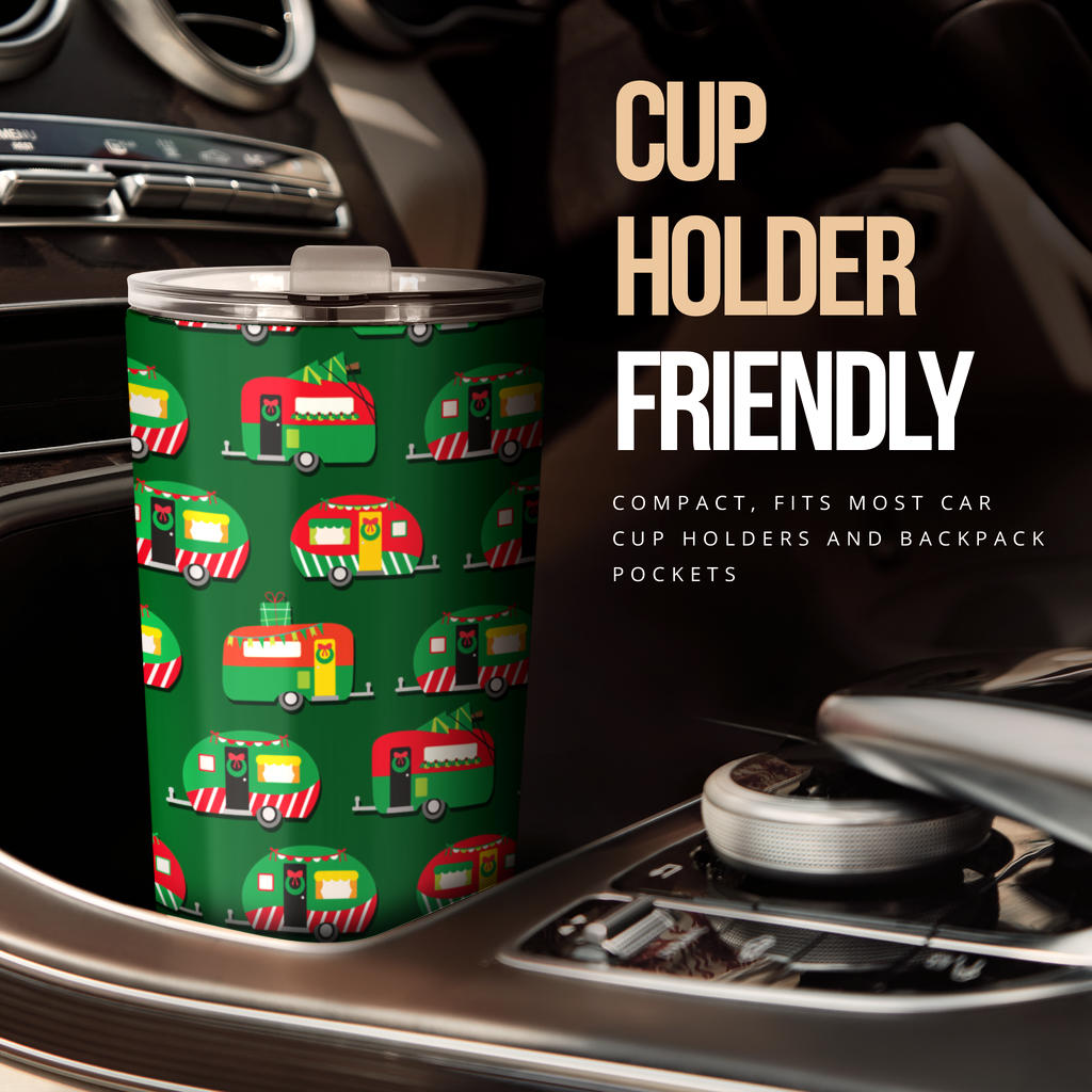 Camper Camping Christmas Themed Print Tumbler
