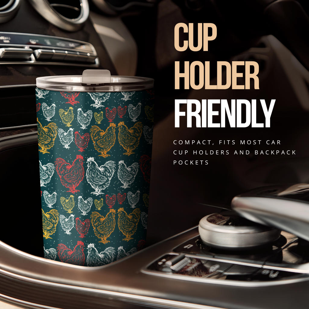 Rooster Hand Draw Design Tumbler