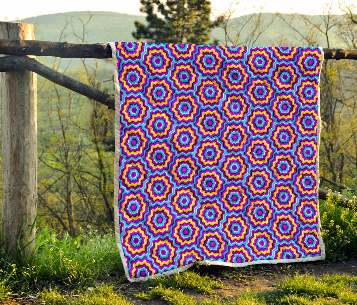 Optical illusion Techno Movement Quilt Bedspread