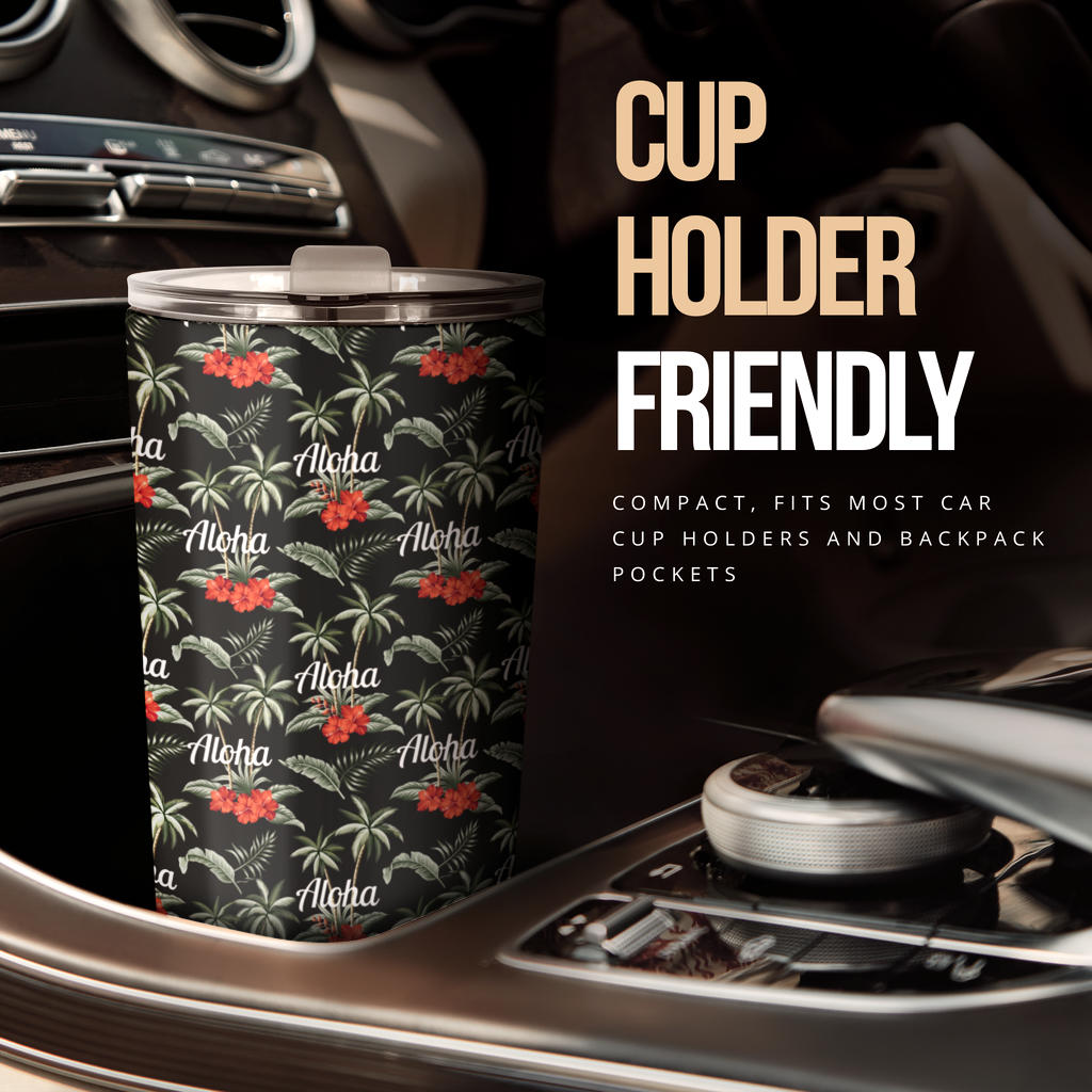 Aloha Palm Tree Design Themed Print Tumbler