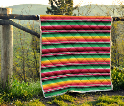 Mexican Blanket Classic Print Pattern Quilt Bedspread