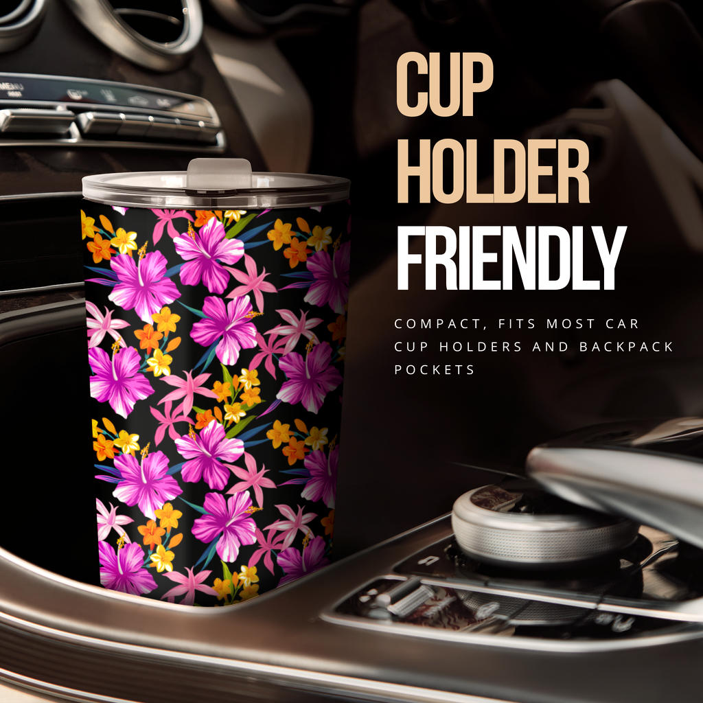 Tropical Folower Pink Hibiscus Print Tumbler