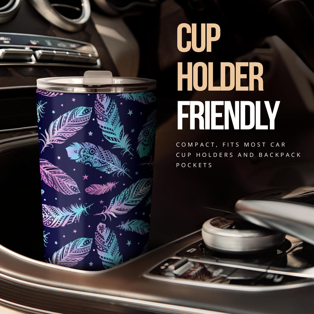 Feather Aztec Design Print Tumbler