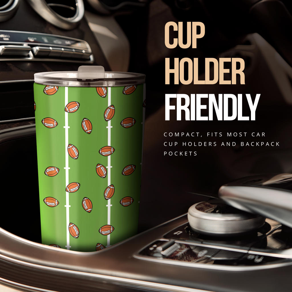 American Football on Field Themed Print Tumbler