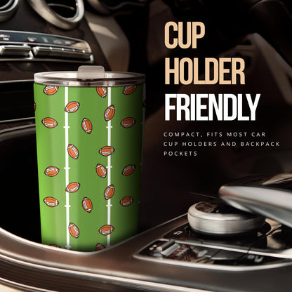 American Football on Field Themed Print Tumbler