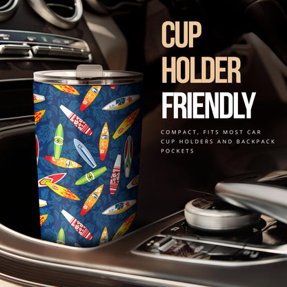 Surfboard Pattern Print Tumbler