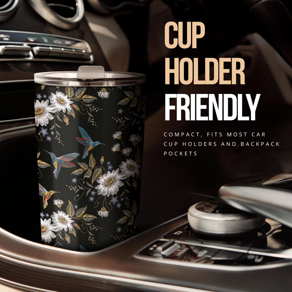 Hummingbird with Embroidery Themed Print Tumbler