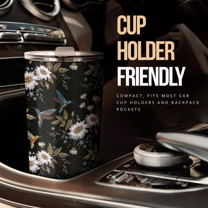 Hummingbird with Embroidery Themed Print Tumbler