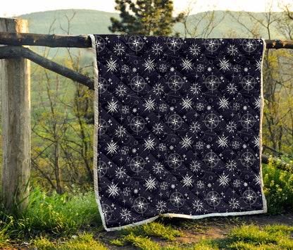 Nautical Sky Design Themed Print Quilt Bedspread