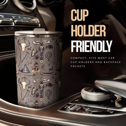 Native Indian life Design Print Tumbler