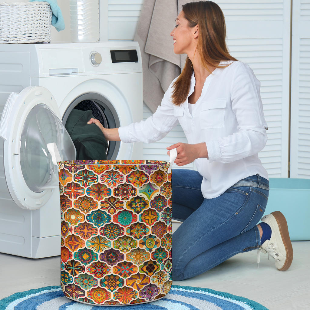 Mandala Mosaic Themed Design Print Laundry Basket