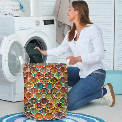 Mandala Mosaic Themed Design Print Laundry Basket