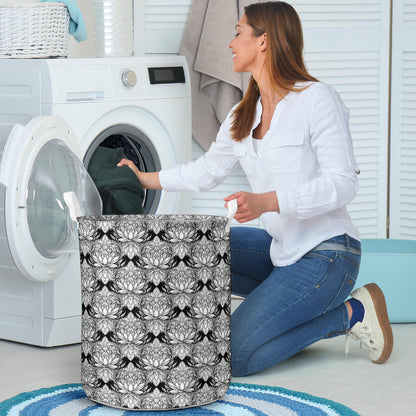 Lotus Mandala Print Pattern Laundry Basket