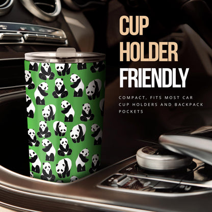 Panda Bear Pattern Themed Print Tumbler