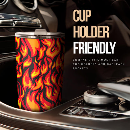 Flame Fire Print Pattern Tumbler