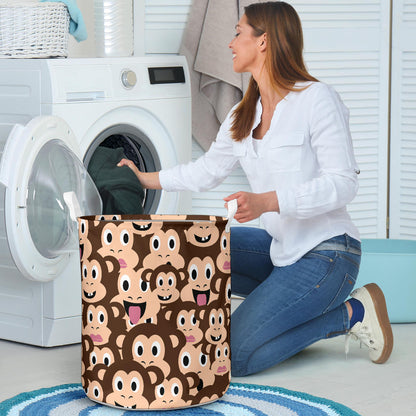Emoji Monkey Print Pattern Laundry Basket