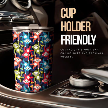 Monkey Colorful Design Themed Print Tumbler
