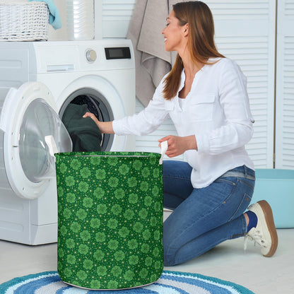 Shamrock Design Print Laundry Basket
