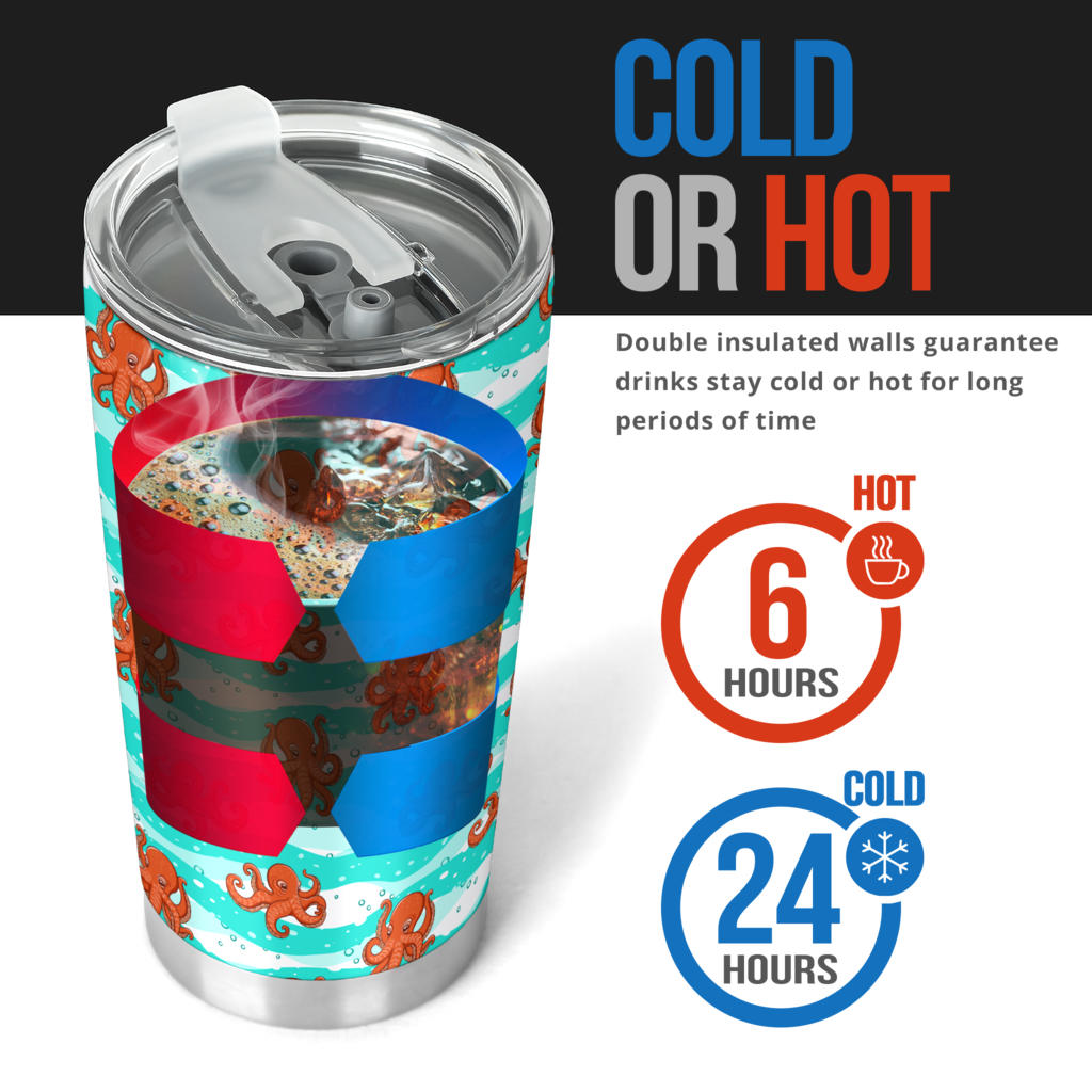 Octopus Cute Design Print Themed Tumbler