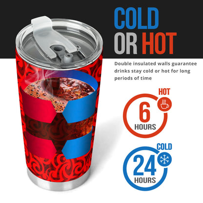 Maori Red Themed Design Print Tumbler