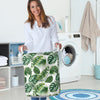 Green Pattern Tropical Palm Leaves Laundry Basket