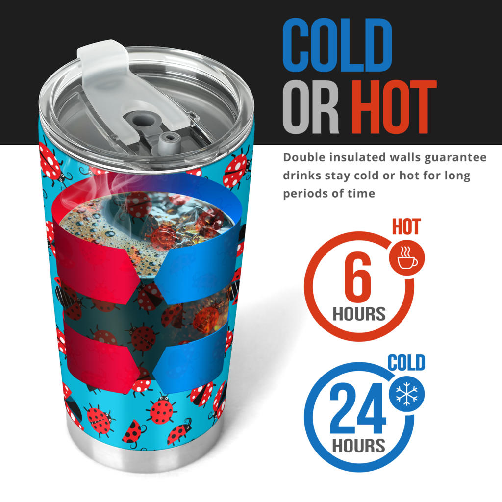 Ladybug Action Print Pattern Tumbler