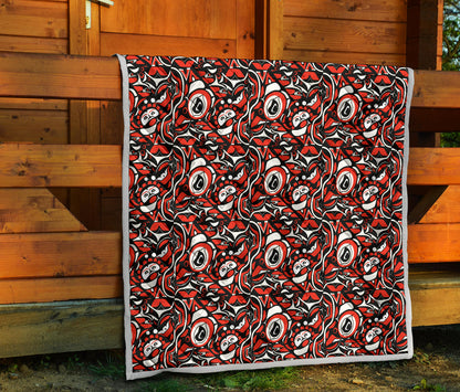 Native North American Themed Print Quilt Bedspread