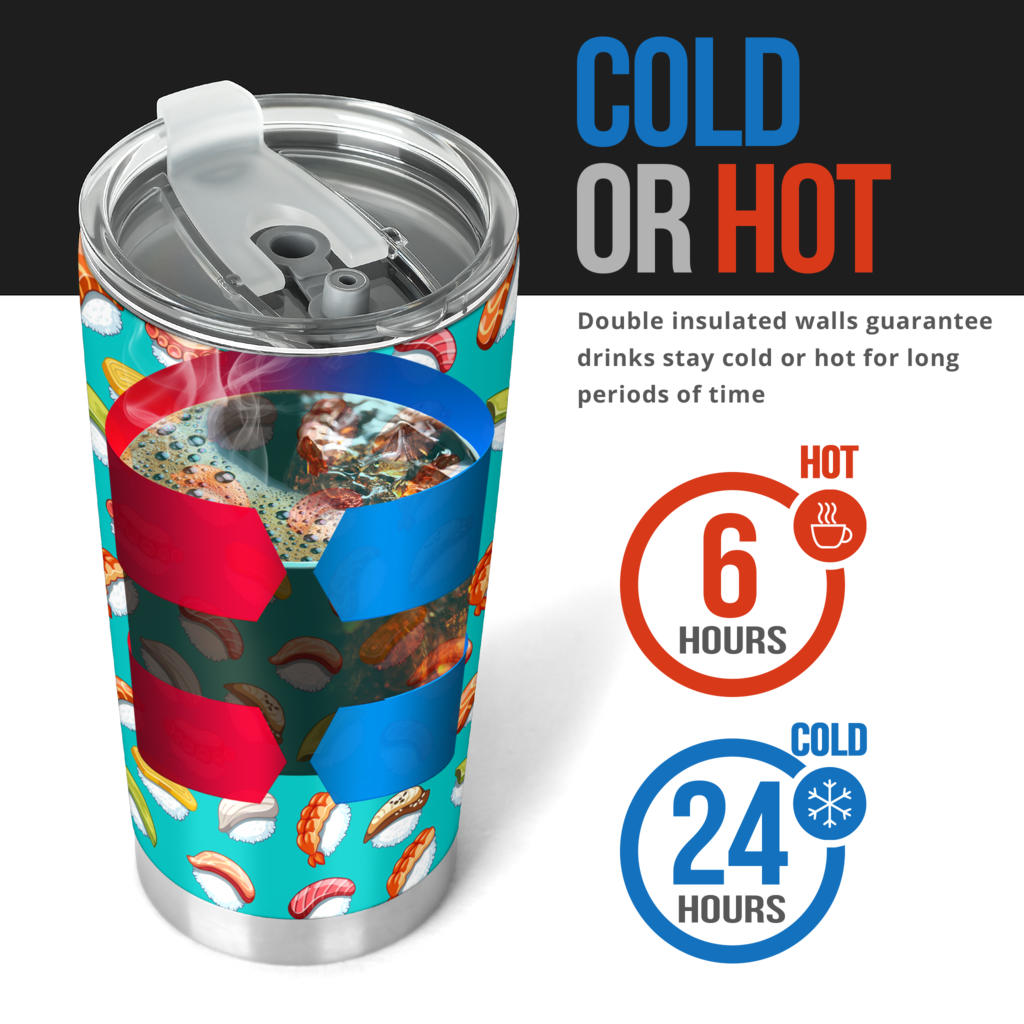 Sushi Themed Print Tumbler
