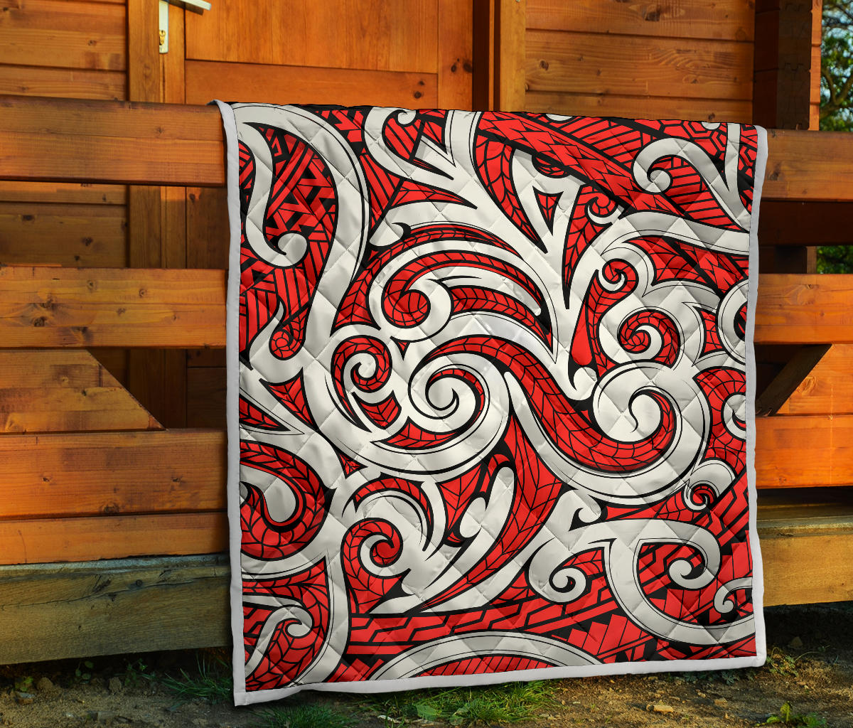 Maori Polynesian Themed Design Print Quilt Bedspread