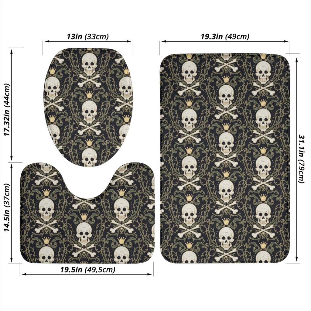 Skull King Print Design LKS307 Bathroom Mat Set