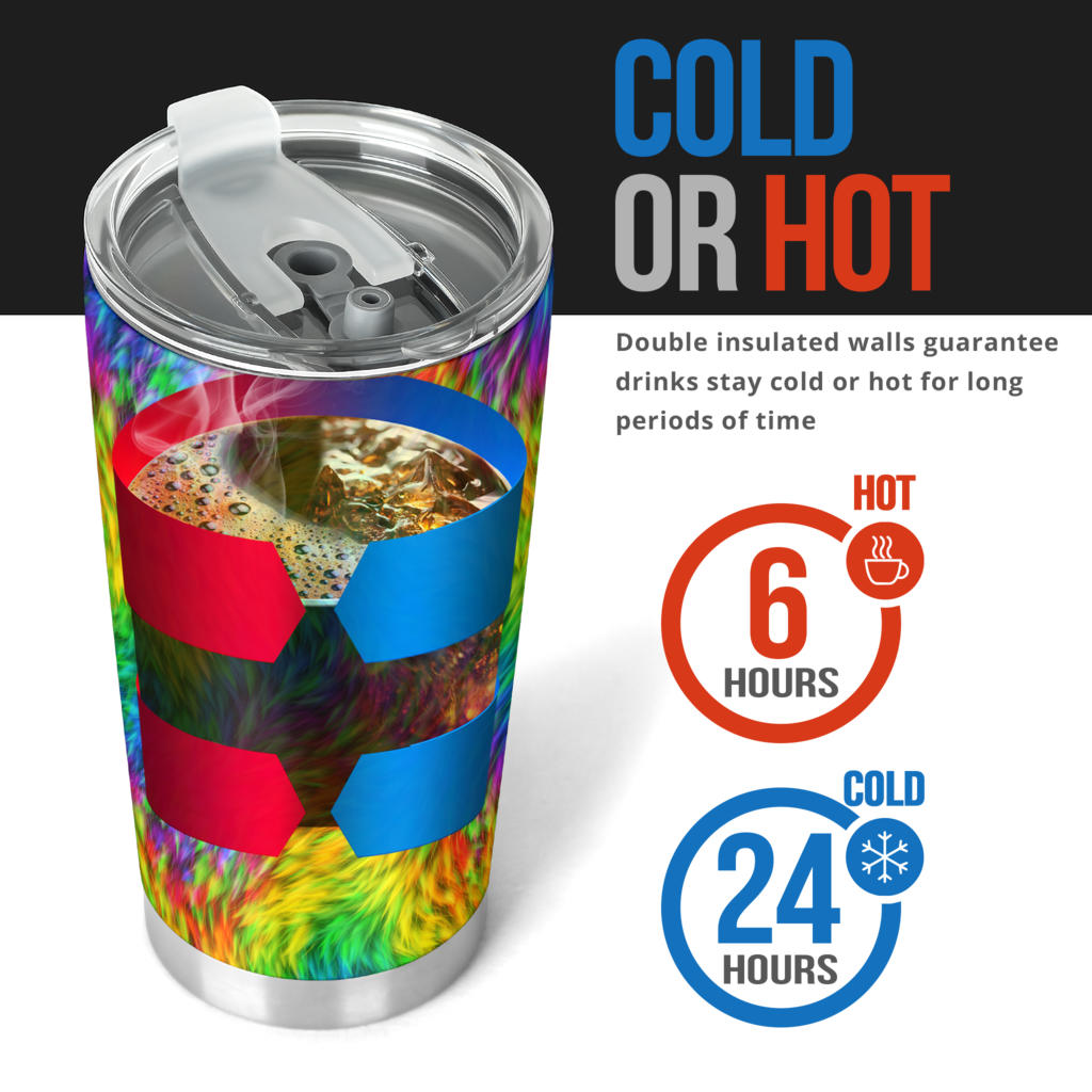 Rainbow Fur Design Print Tumbler