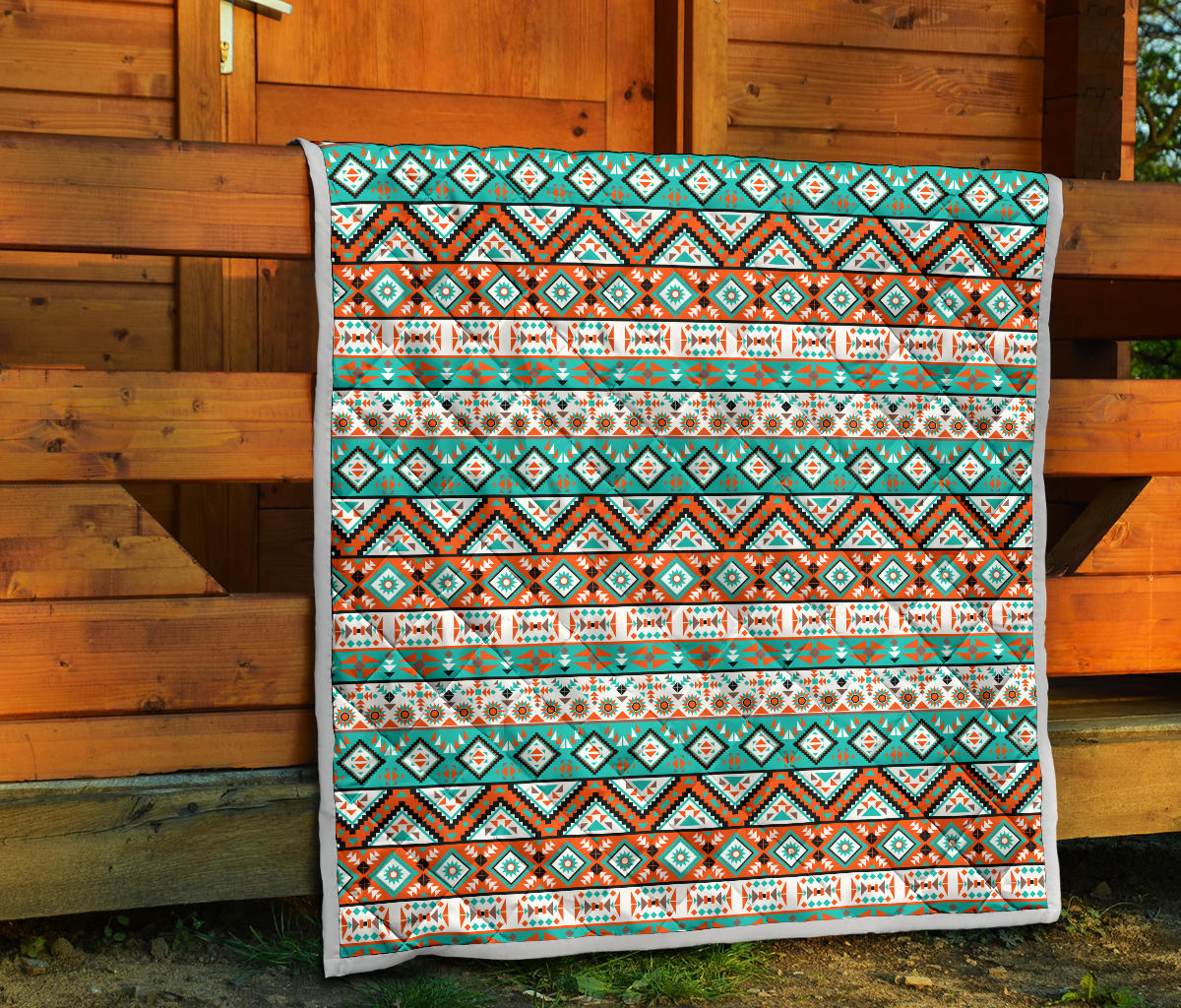 Navajo Style Print Pattern Quilt Bedspread