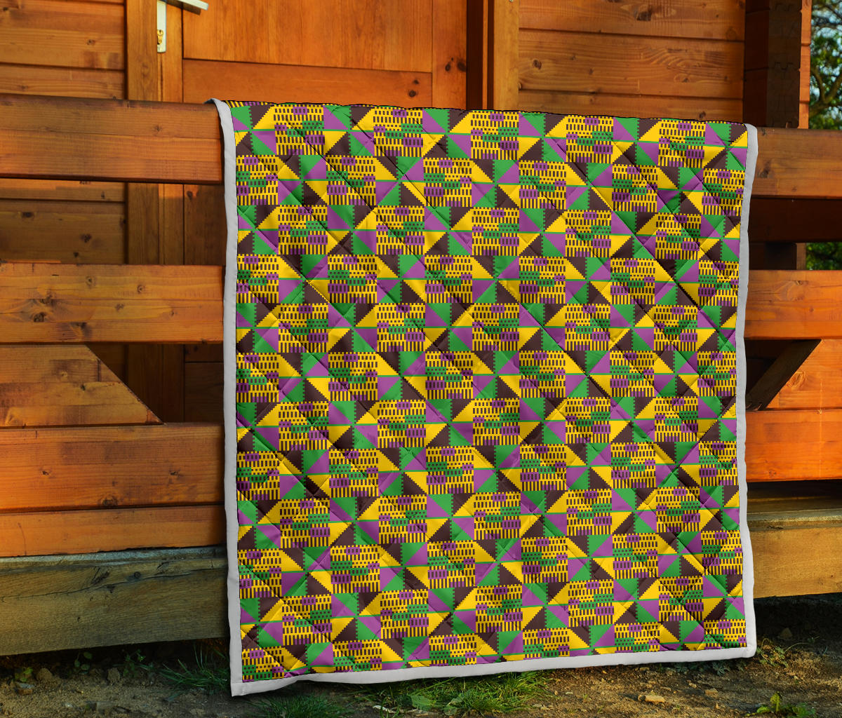 Kente Triangle Design African Print Quilt Bedspread