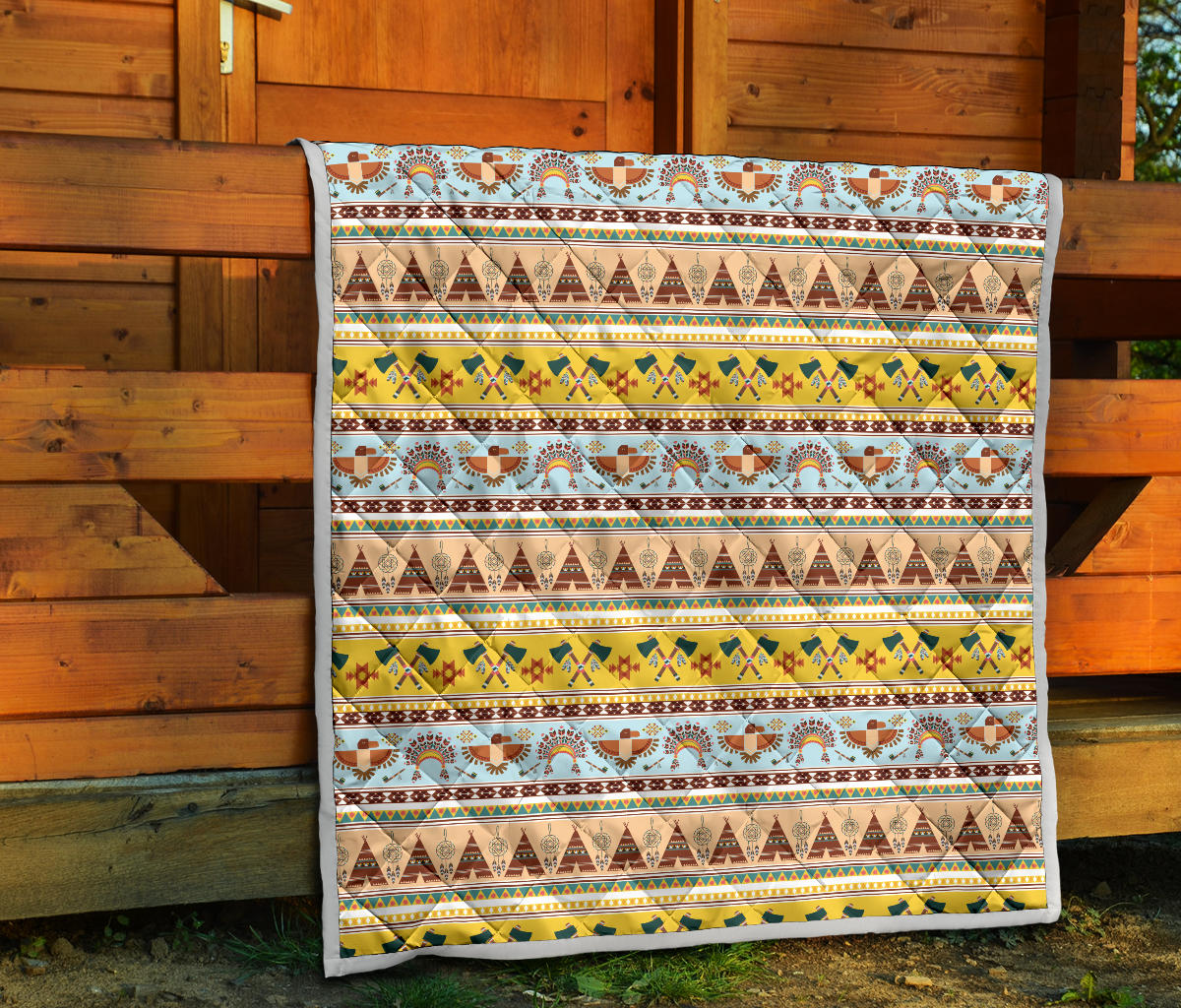 Native American Pattern Design Print Quilt Bedspread