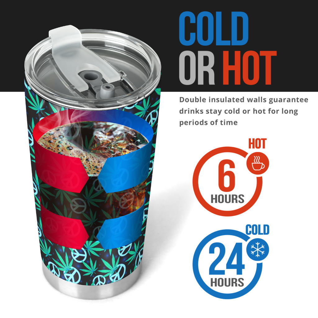 Peace Sign Themed Design Print Tumbler