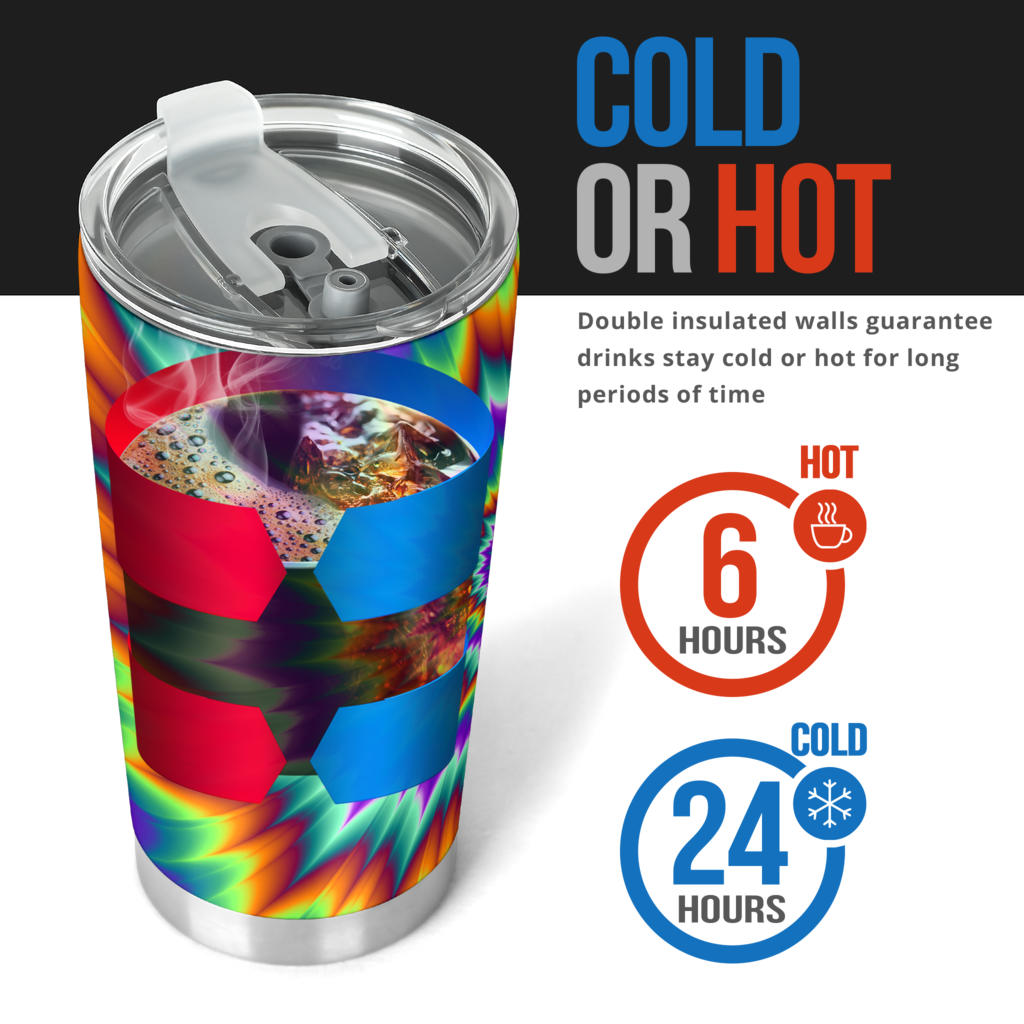 Optical illusion Pulsing fiery spirals Tumbler