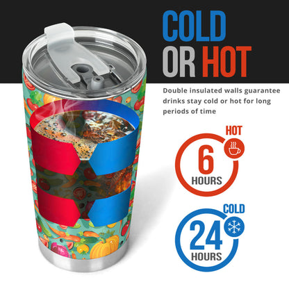 Vegan Colorful Themed Design Print Tumbler