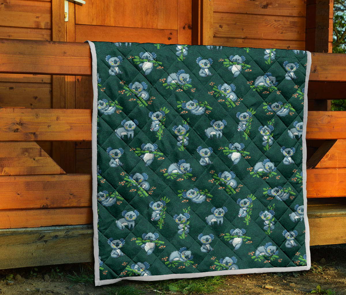 Koala Blue Design Print Quilt Bedspread