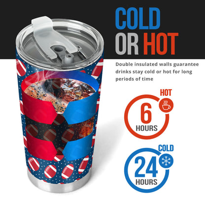 American Football Star Design Pattern Tumbler