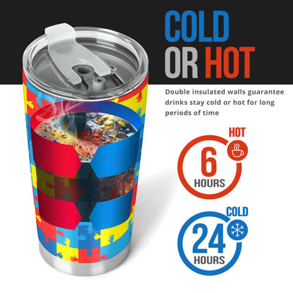 Autism Awareness Design Themed Print Tumbler