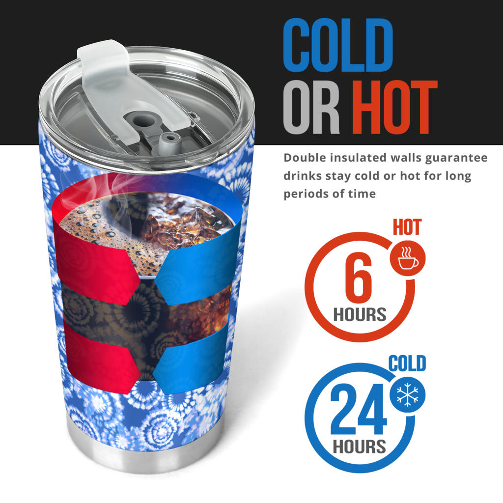 Tie Dye Blue Design Print Tumbler