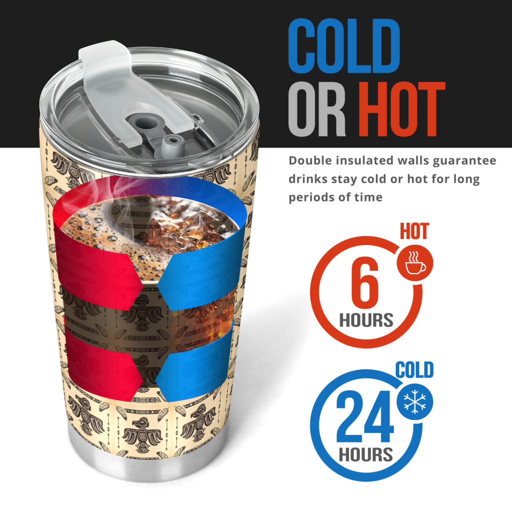 Native American Themed Design Print Tumbler