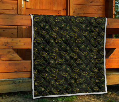 Peacock Feather Pattern Design Print Quilt Bedspread