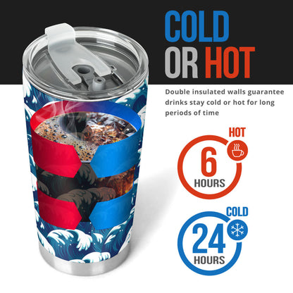 Ocean Wave Pattern Print Tumbler