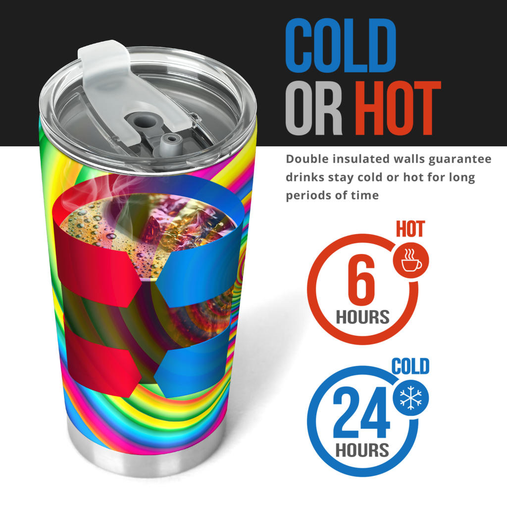 Vortex Twist Swirl Rainbow Design Tumbler