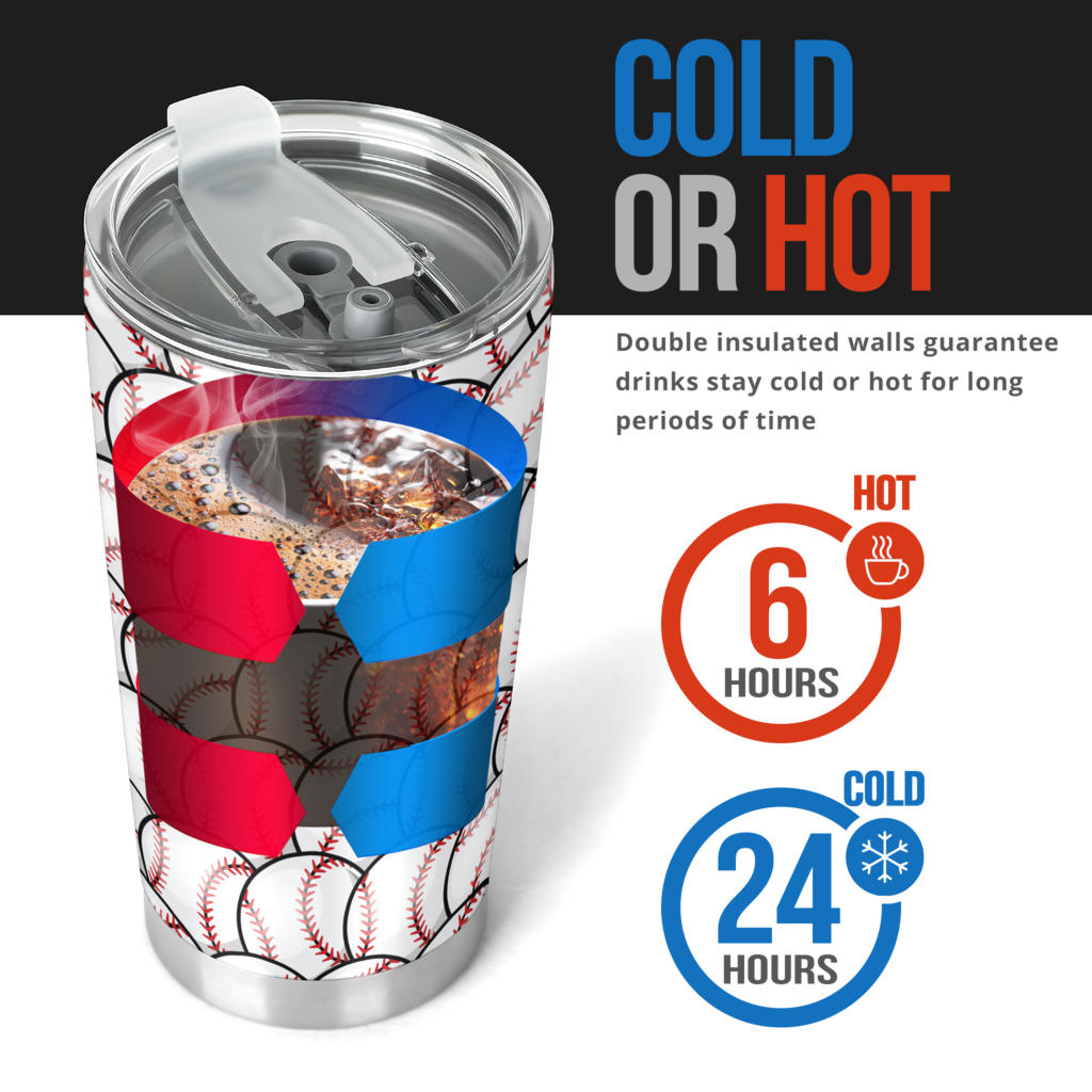 Baseball Pattern Tumbler