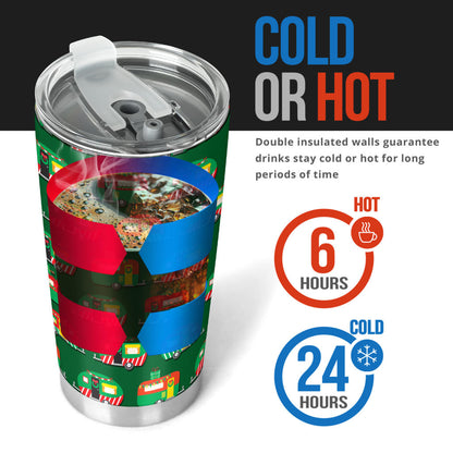 Camper Camping Christmas Themed Print Tumbler